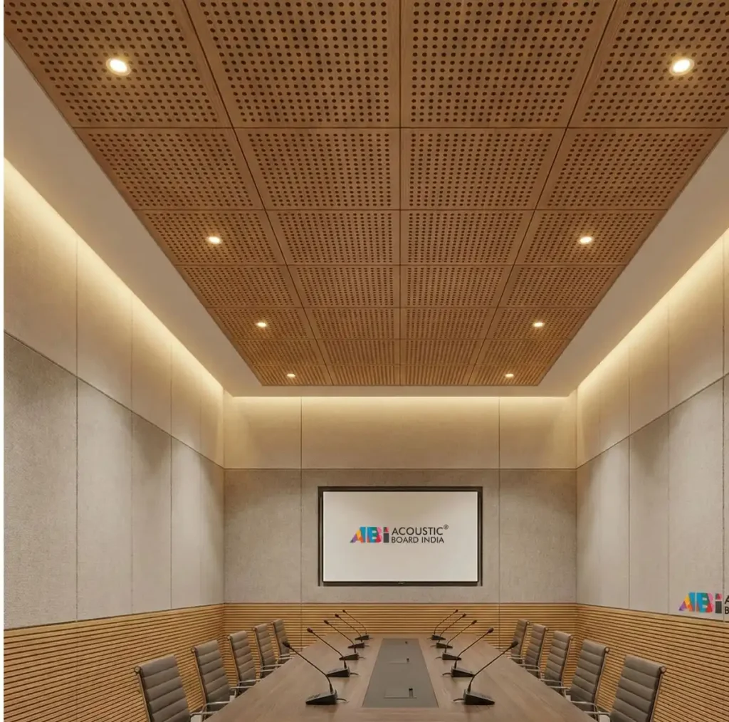 Perforated Wooden Acoustic Meeting Room
