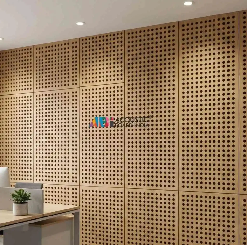 Wooden Perforated Panel Office Design