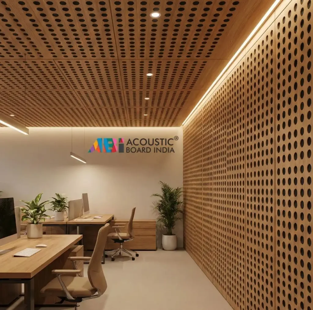 Wooden Perforated Panel Office Work
