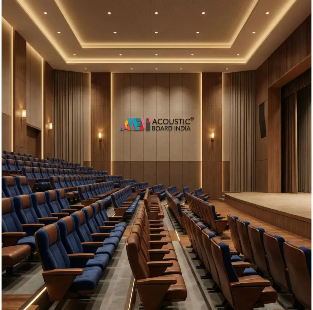 Auditorium and theatre chairs installed in a professional auditorium seating layout facing the stage