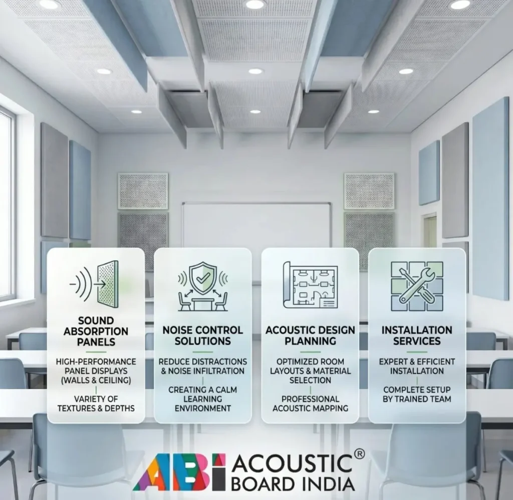 classroom acoustic solutions with sound absorption panels noise control design planning and installation in school classroom