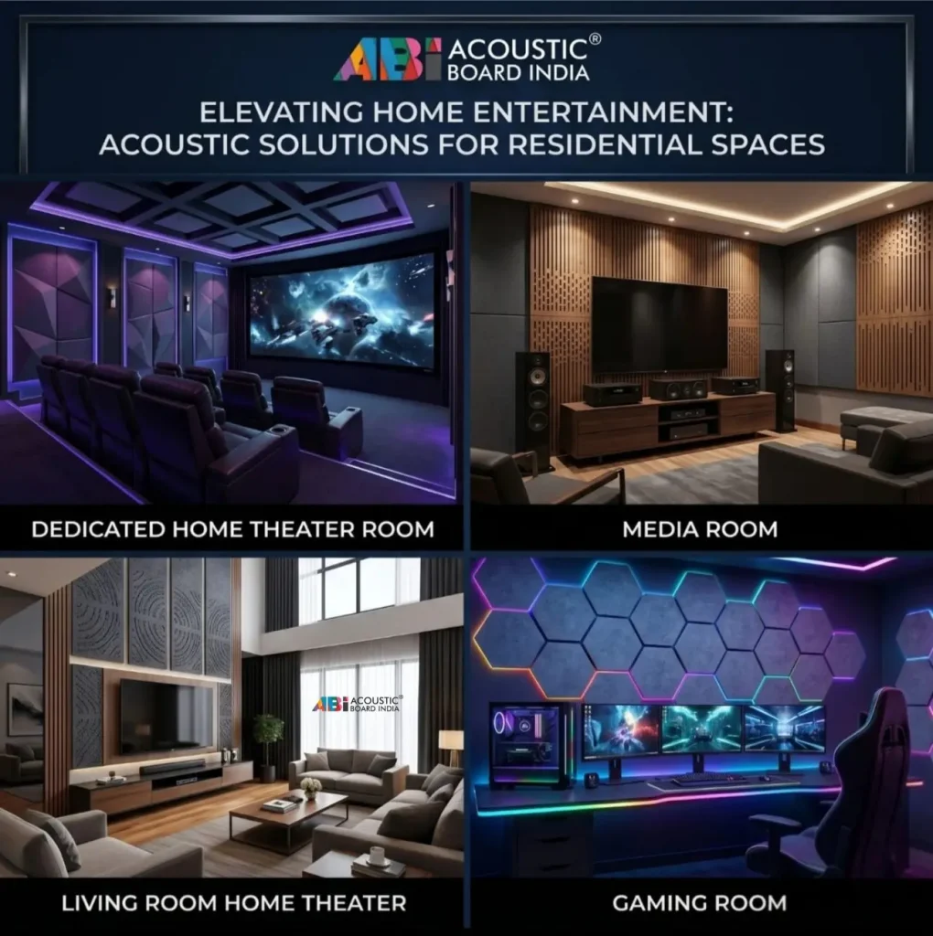home theater acoustic treatment used in dedicated theater rooms media rooms living room setups and gaming rooms with acoustic panels