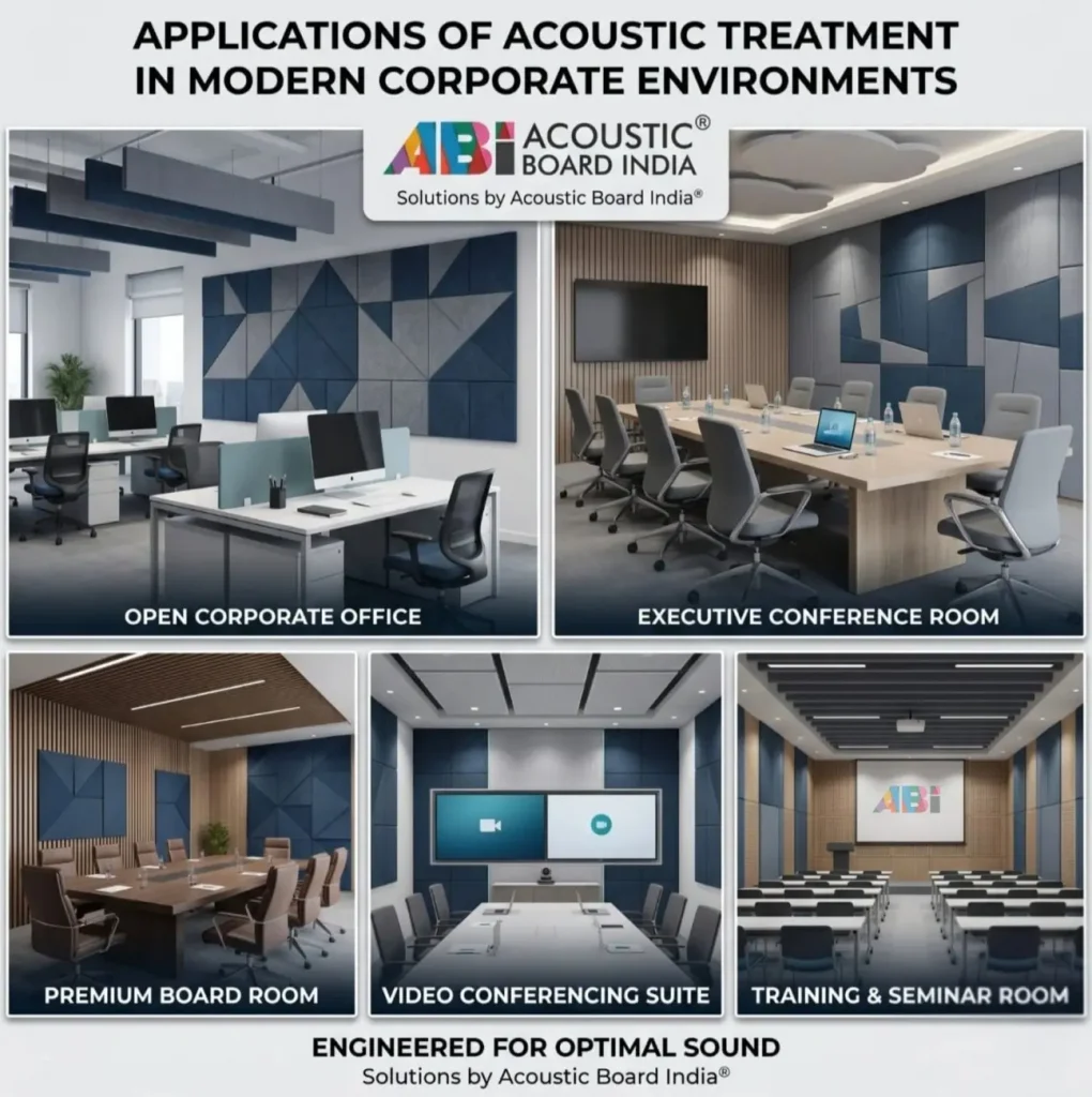meeting room acoustic treatment used in corporate offices conference rooms board rooms video conferencing and training rooms with acoustic panels