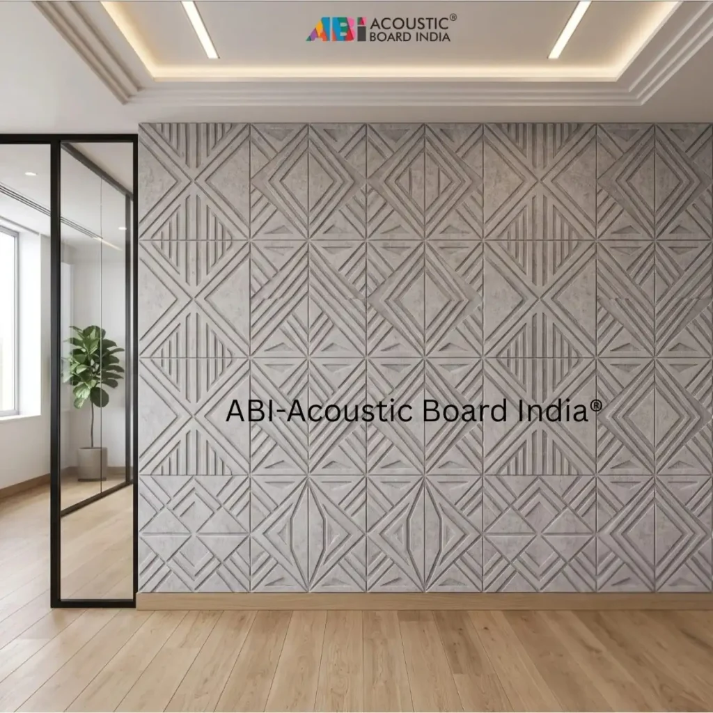 Groove Acoustic Panels installed on wall for superior sound absorption and modern interior acoustic treatment.